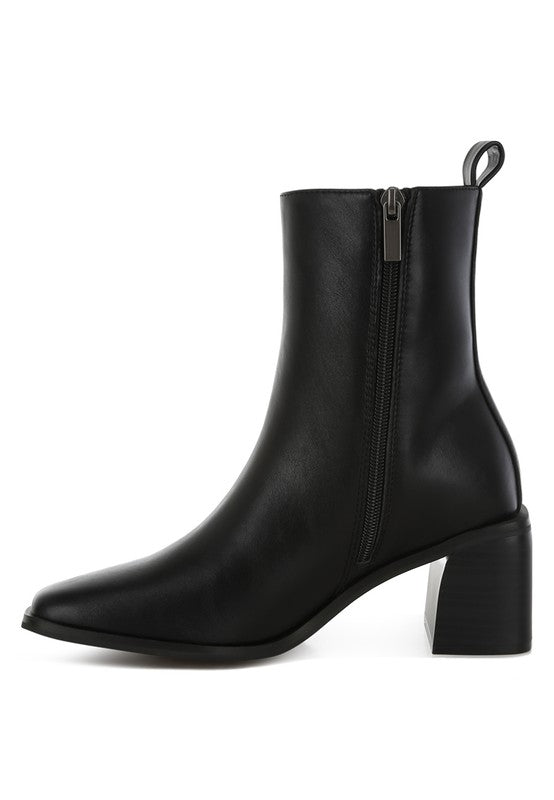 Square Toe Faux Leather Boots