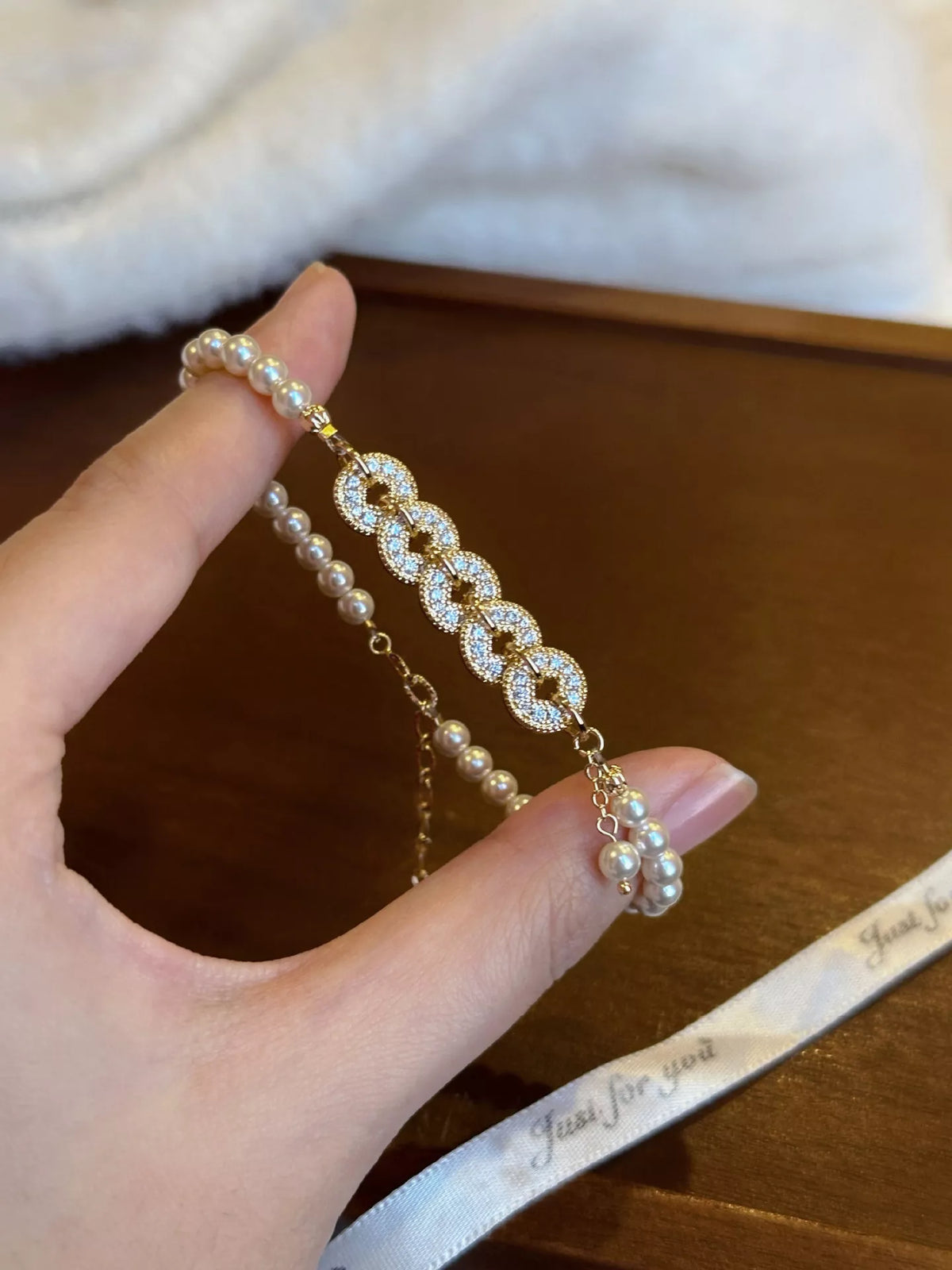 18K Gold-Plated Pearl Coin Bracelet - alternate jewelry view