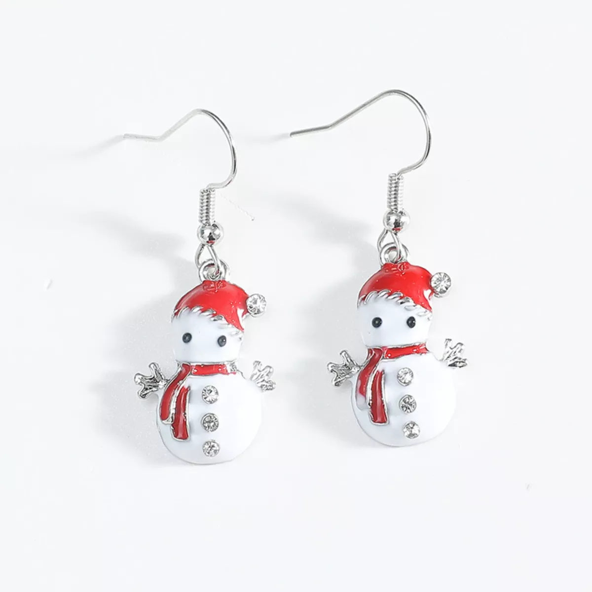 Christmas Snowman Drop Earrings - alternate earring view