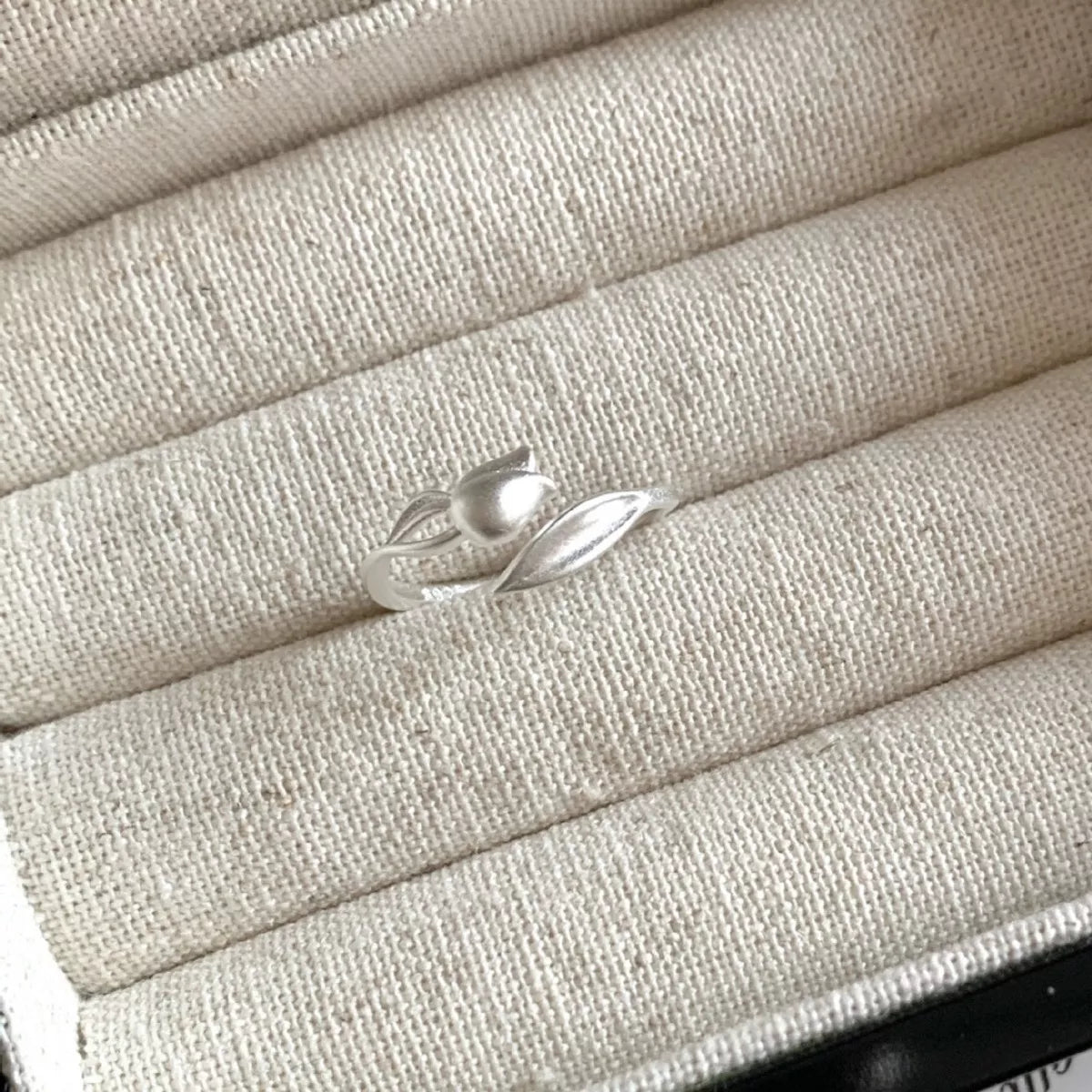 Sterling Silver Flower Bypass Ring - alternate ring view