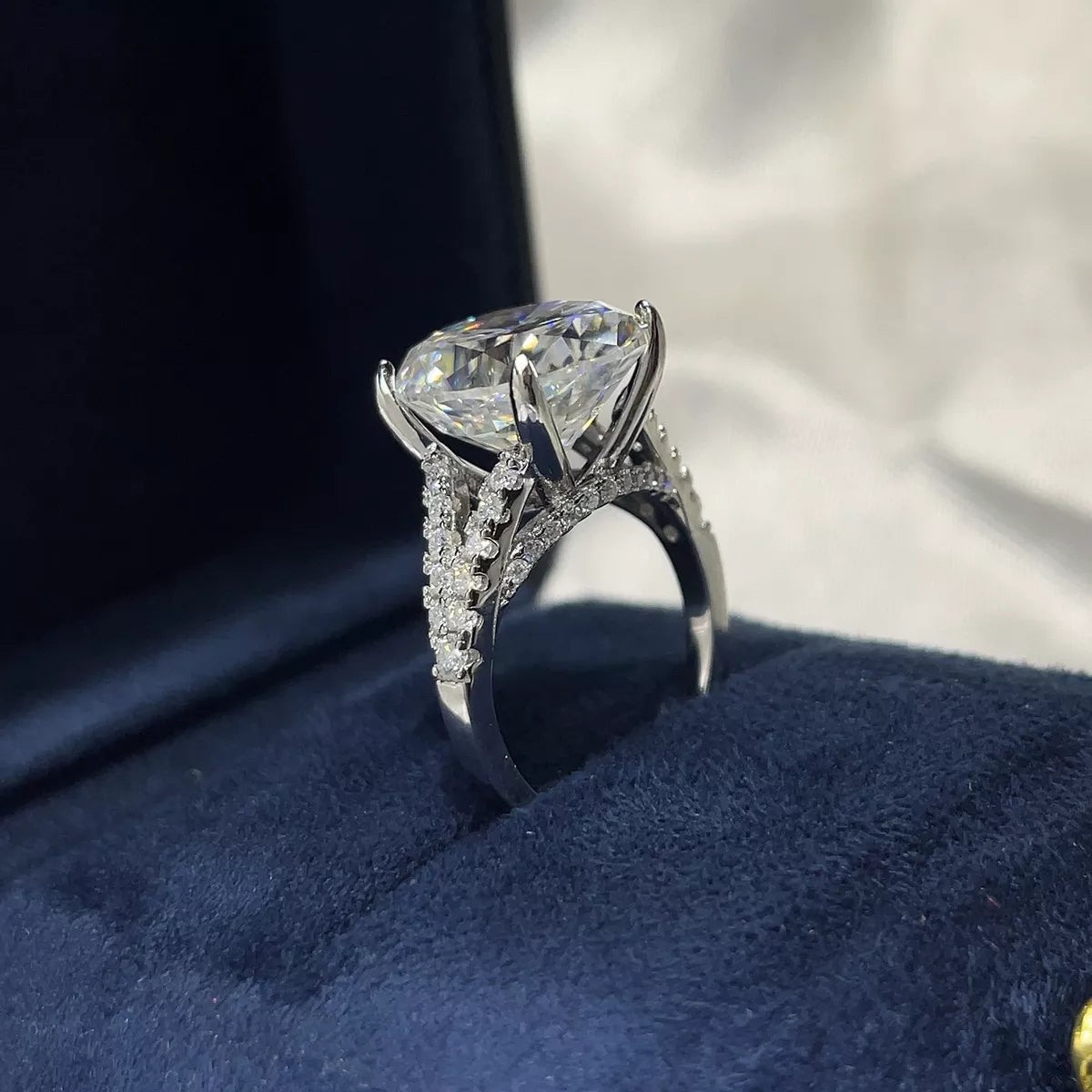 10 Moissanite Sterling Silver Ring in Silver - women's ring