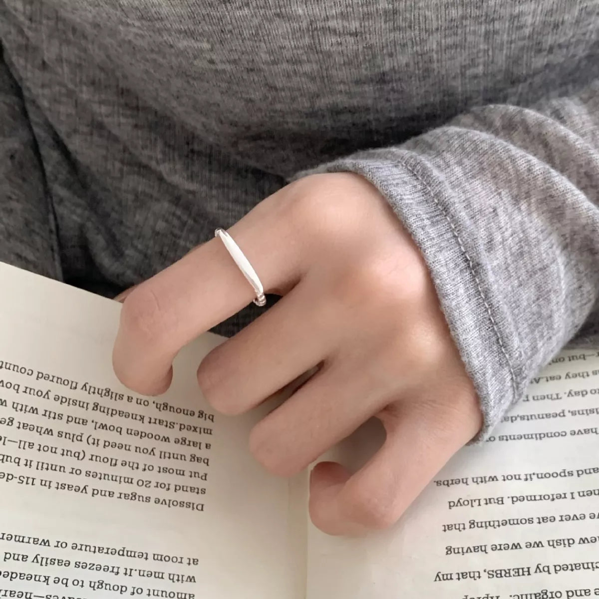 Sterling Silver Geometric Ring - alternate ring view