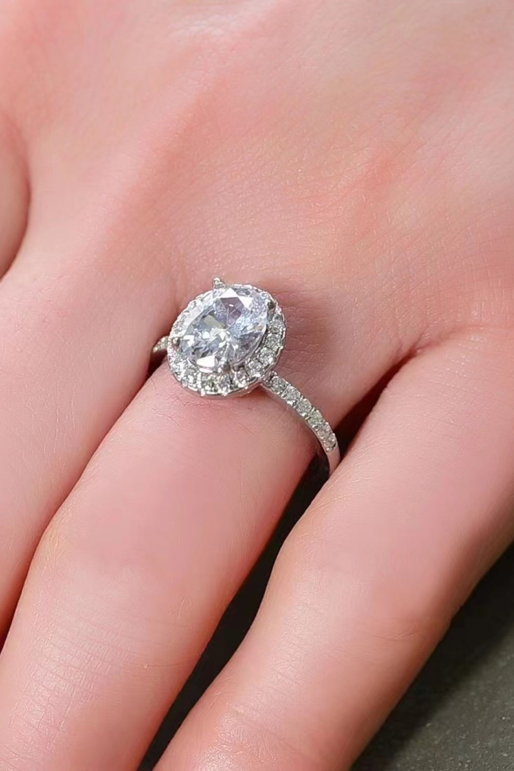 2 Carat Moissanite Platinum-Plated Ring - alternate ring view