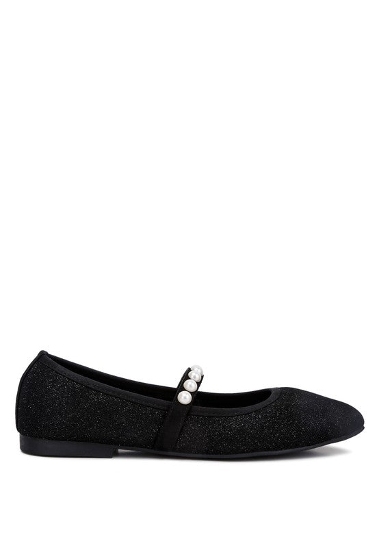 Pearl Strap Ballerina Flats