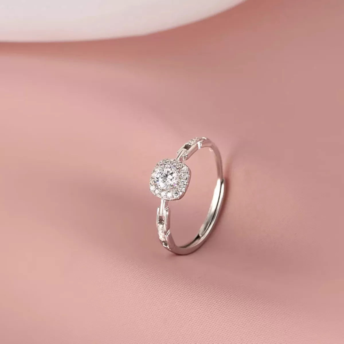 Sterling Silver Zircon Ring - alternate ring view