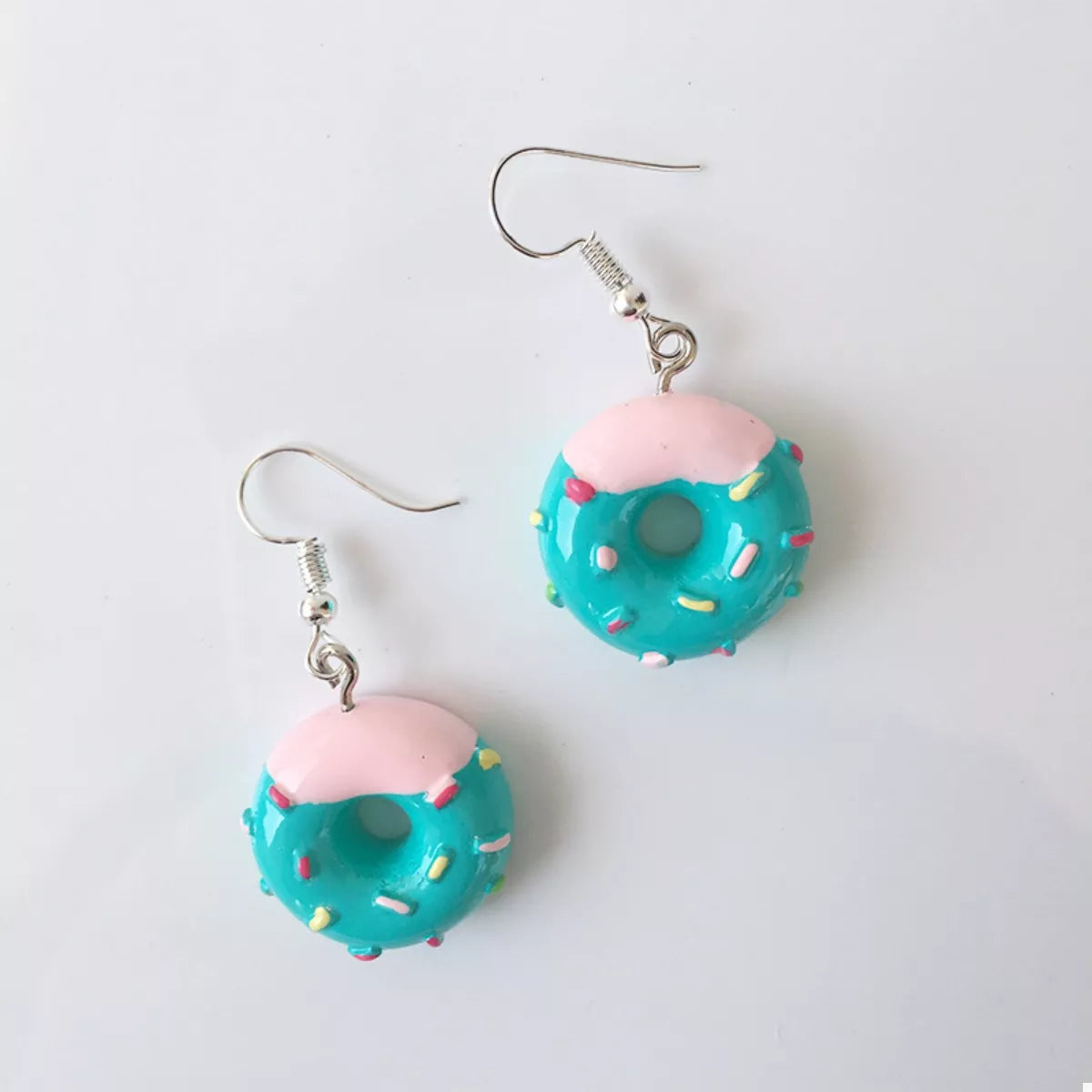 Donut Dangle Earrings in Hot Pink - women's dangle earrings