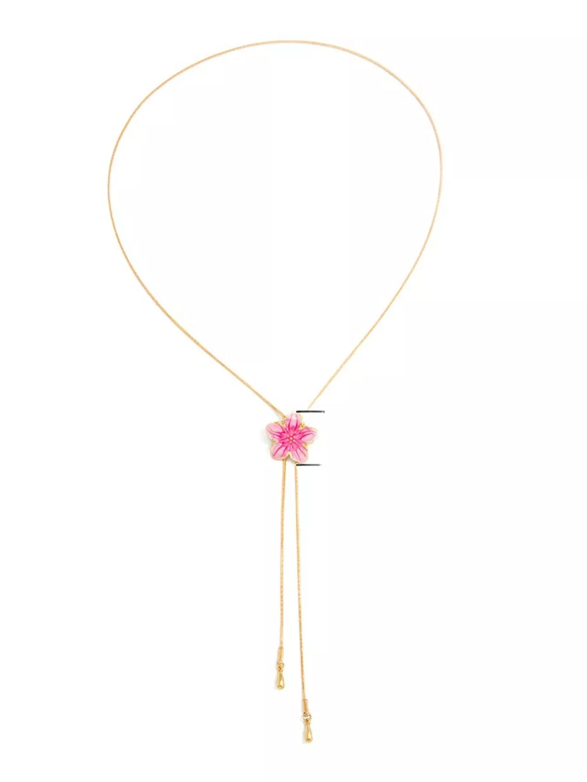 Elegant Floral Y-Shaped Lariat Necklace - alternate necklace view