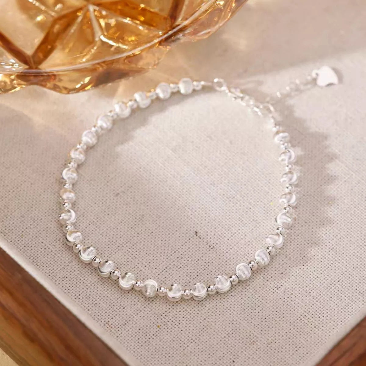 Sterling Silver Beaded Bracelet - alternate jewelry view