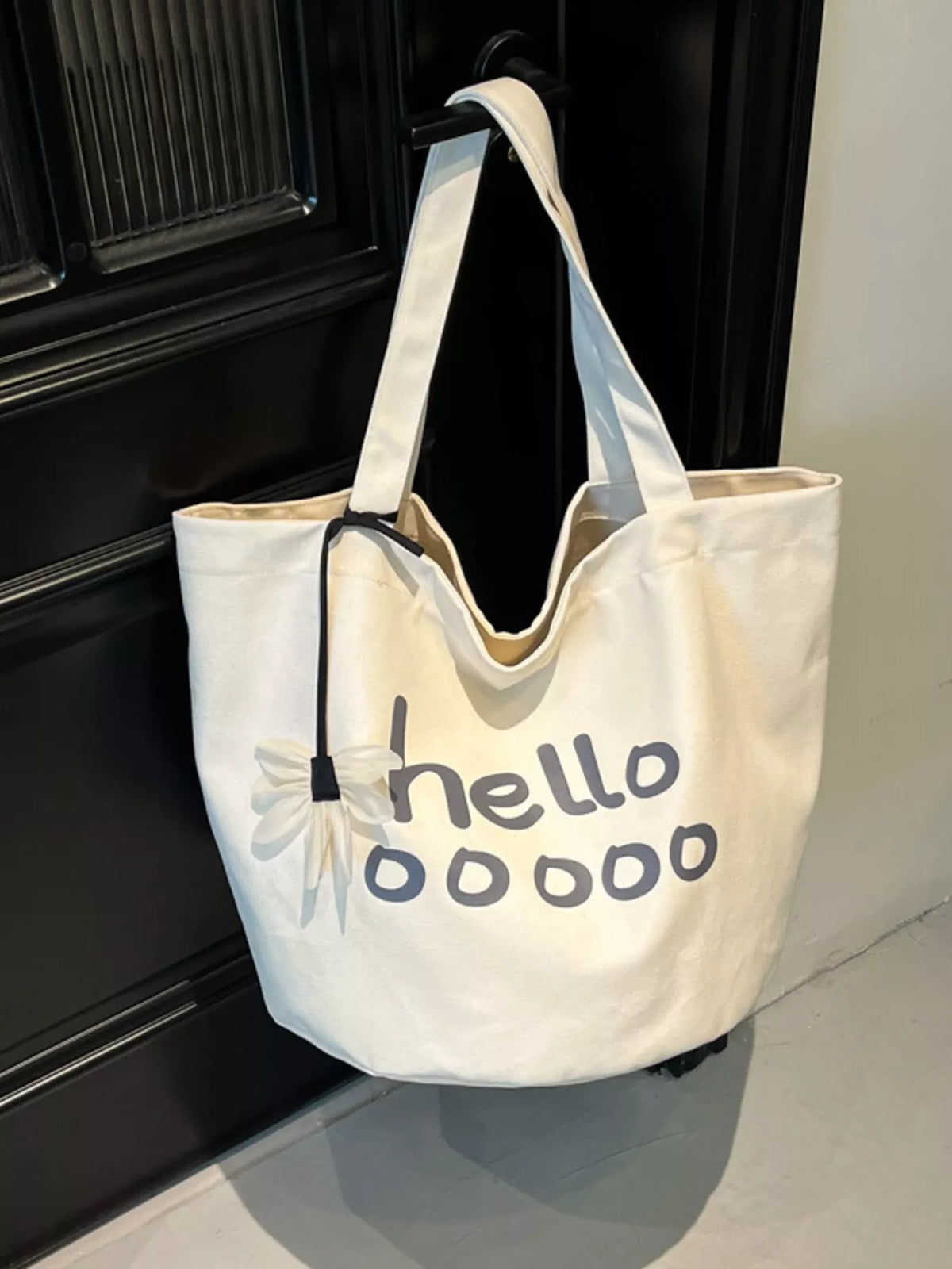 Letter Canvas Tote Bag - alternate product view