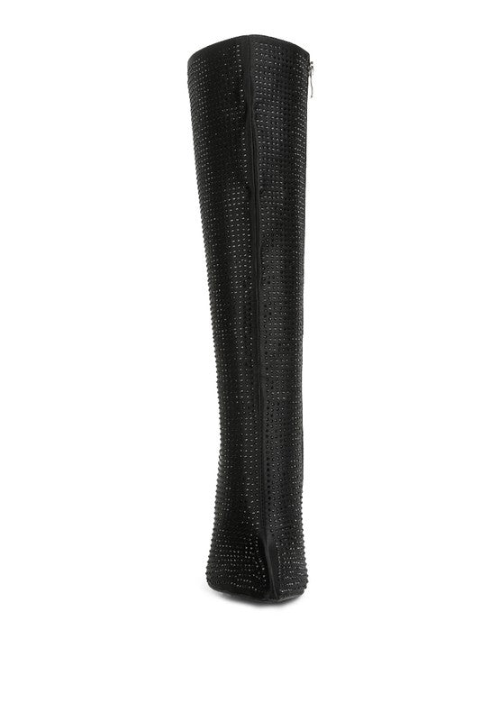Satin High Heel Calf Boots