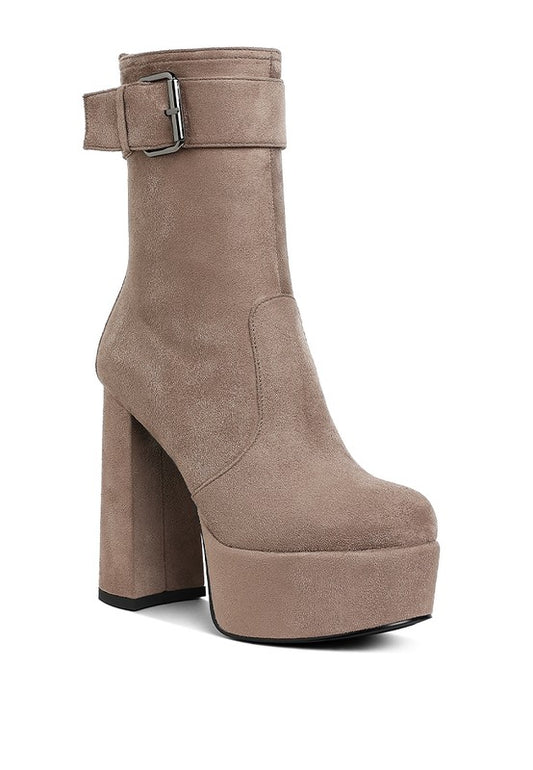Flared Block Heel Boots
