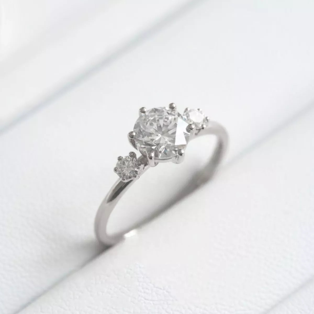 Sterling Silver Moissanite Ring - alternate ring view