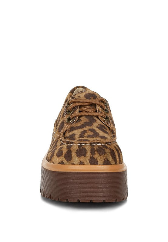 Animal Print Suede Loafers