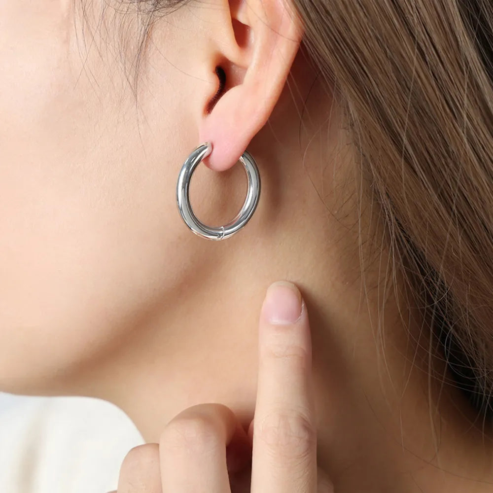 18K Gold-Plated Huggie Earrings - alternate earring view