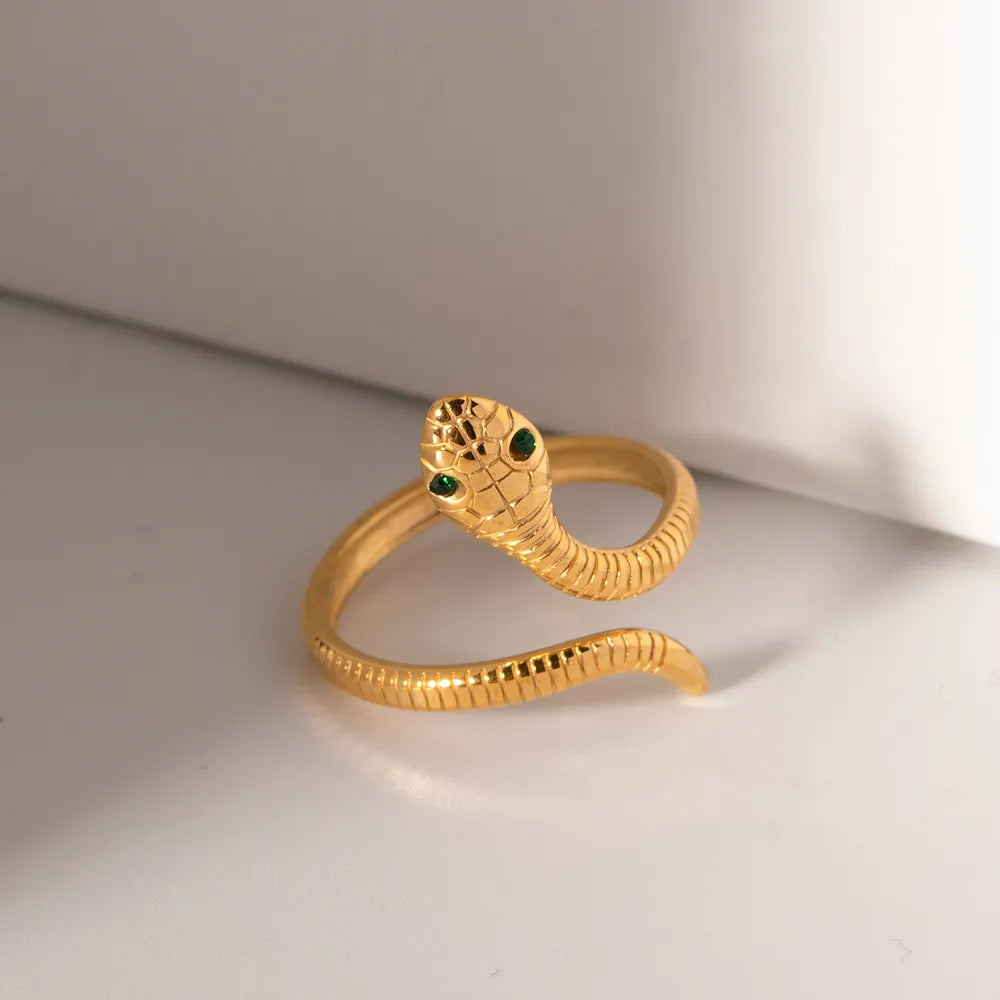 18K Gold-Plated Snake Wrap Adjustable Ring - alternate ring view