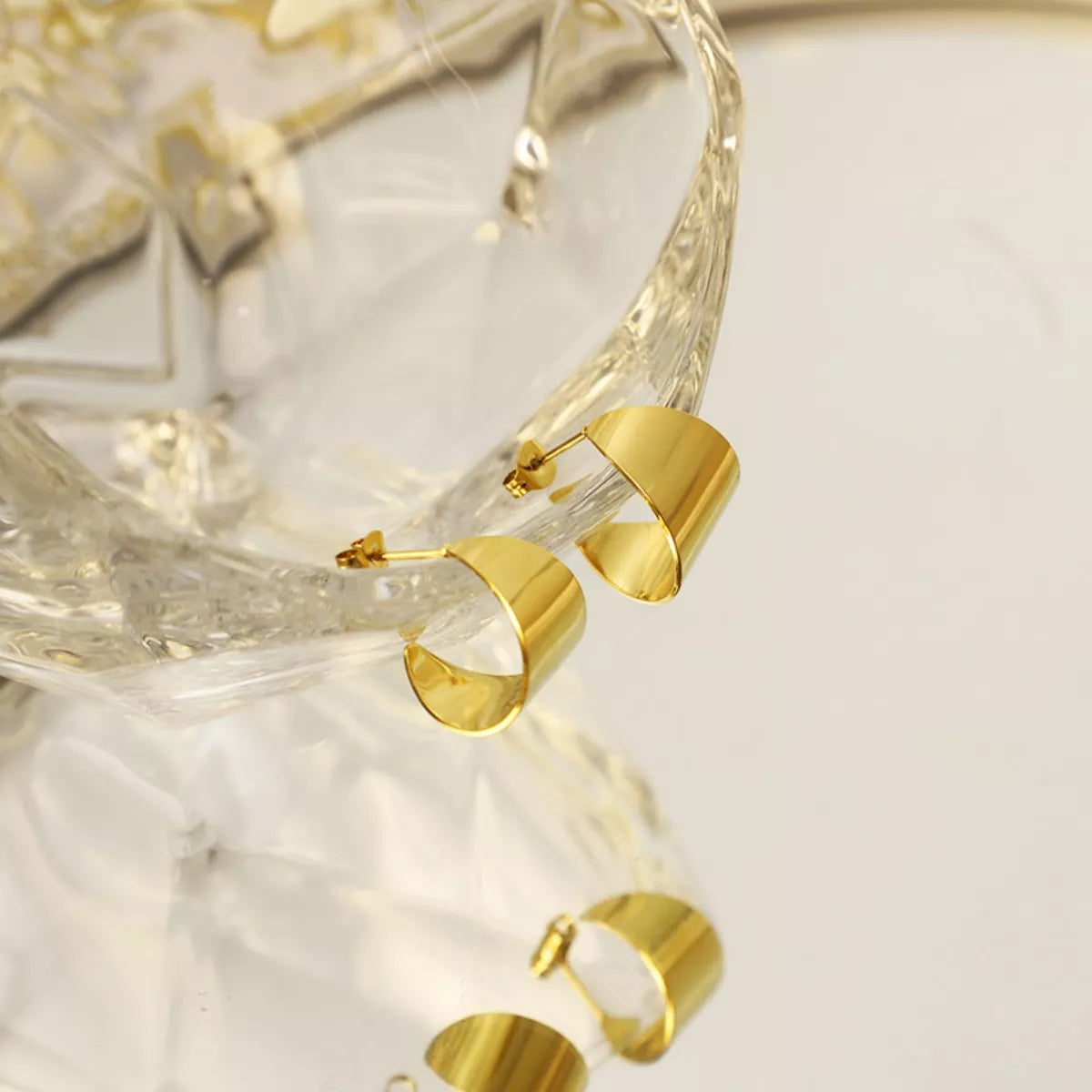 18K Gold-Plated Stud Earrings - alternate earring view