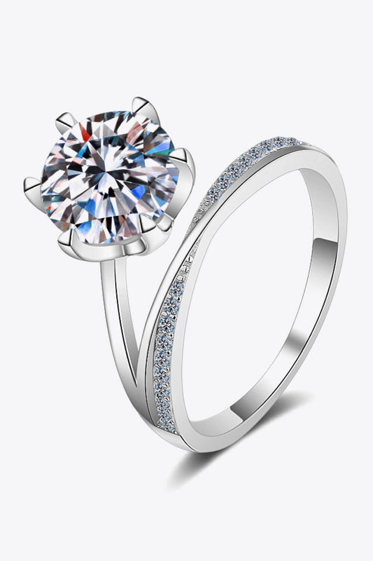 3 Carat Moissanite 6-Prong Ring in Silver - women's ring