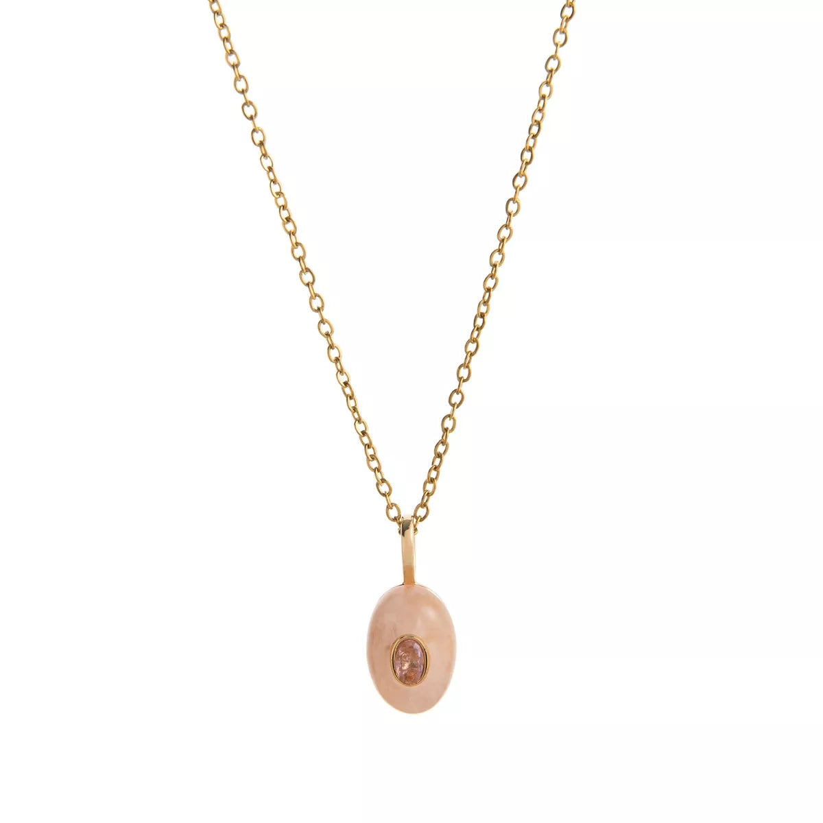 Natural Stone Pendant Necklace - alternate necklace view