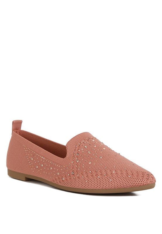 Canvas Rhinestone Loafers