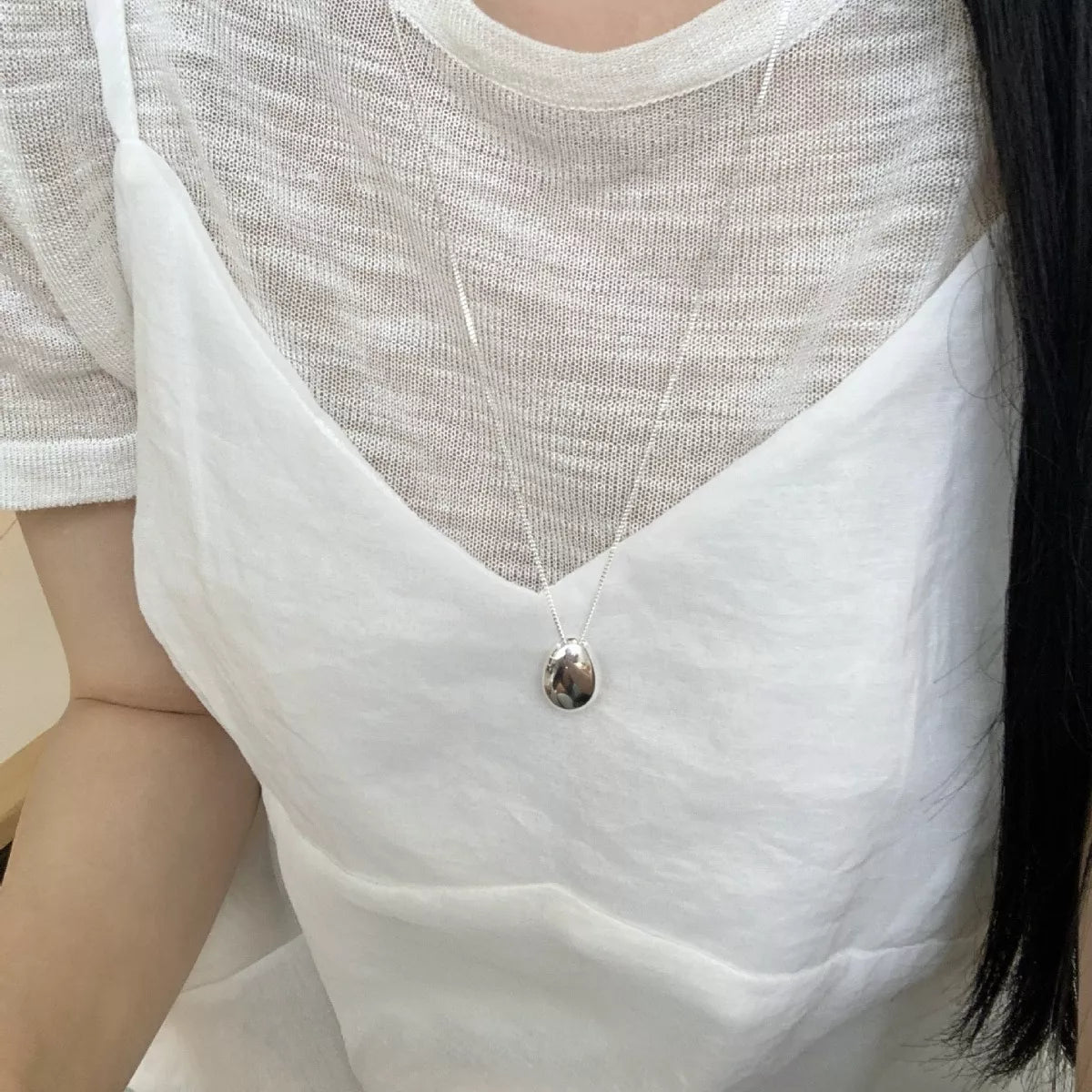 Sterling Silver Pendant Necklace - alternate necklace view