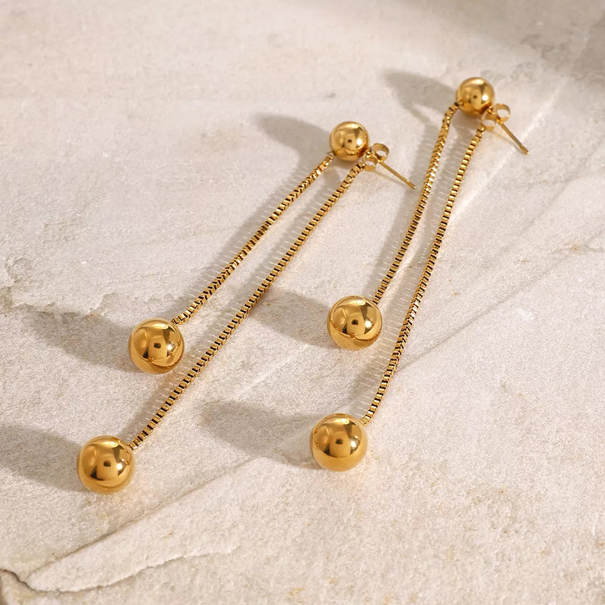 18K Gold-Plated Ball Drop Earrings - alternate earring view