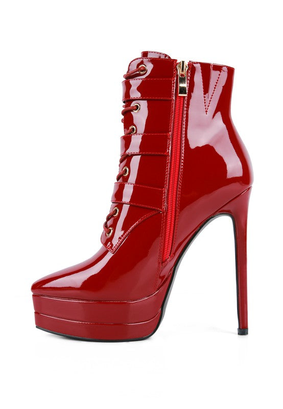 Patent Buckle Strap Boots