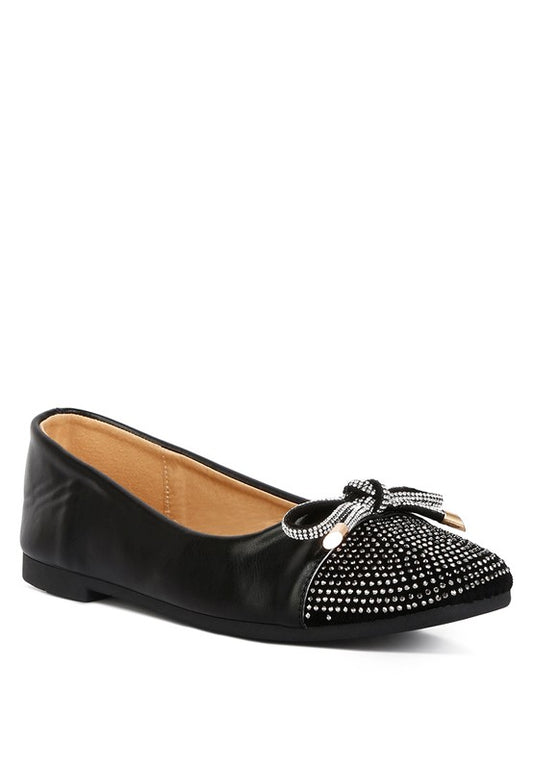 Rhinestones Toe Ballerinas