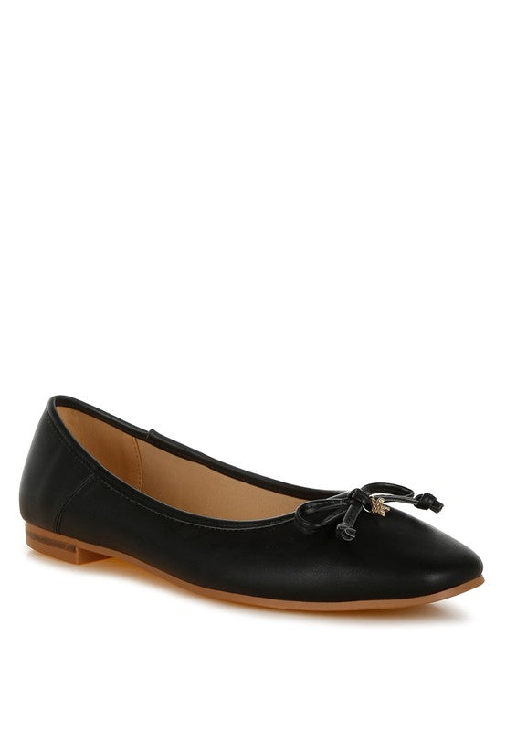 Faux Leather Casual Ballerinas