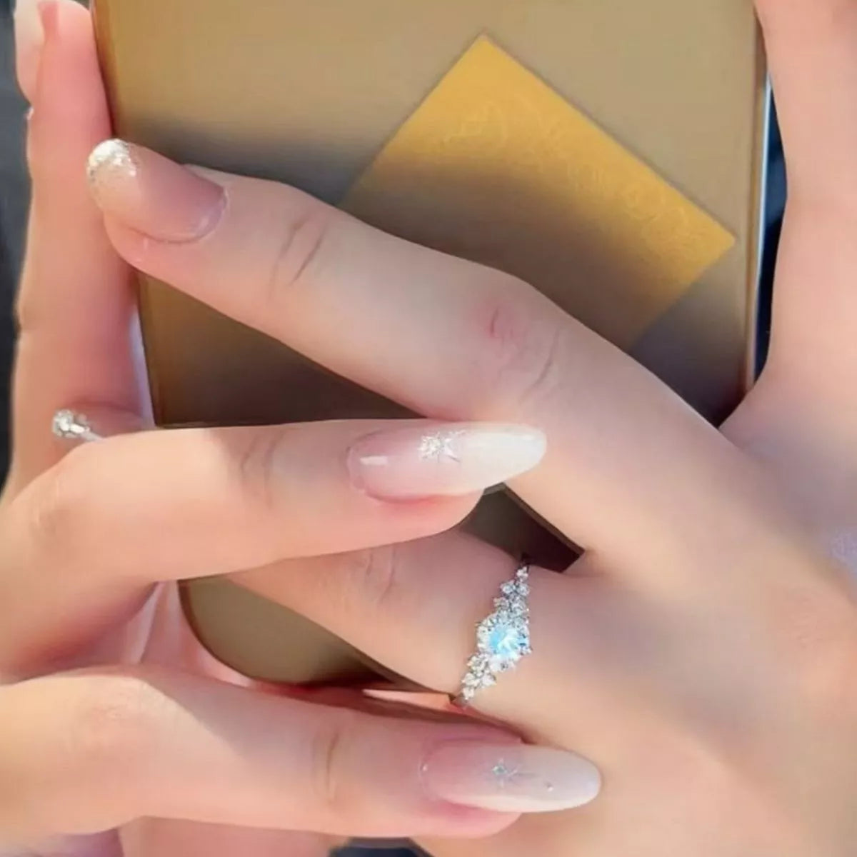 2 Carat Moissanite Sterling Silver Ring - alternate ring view