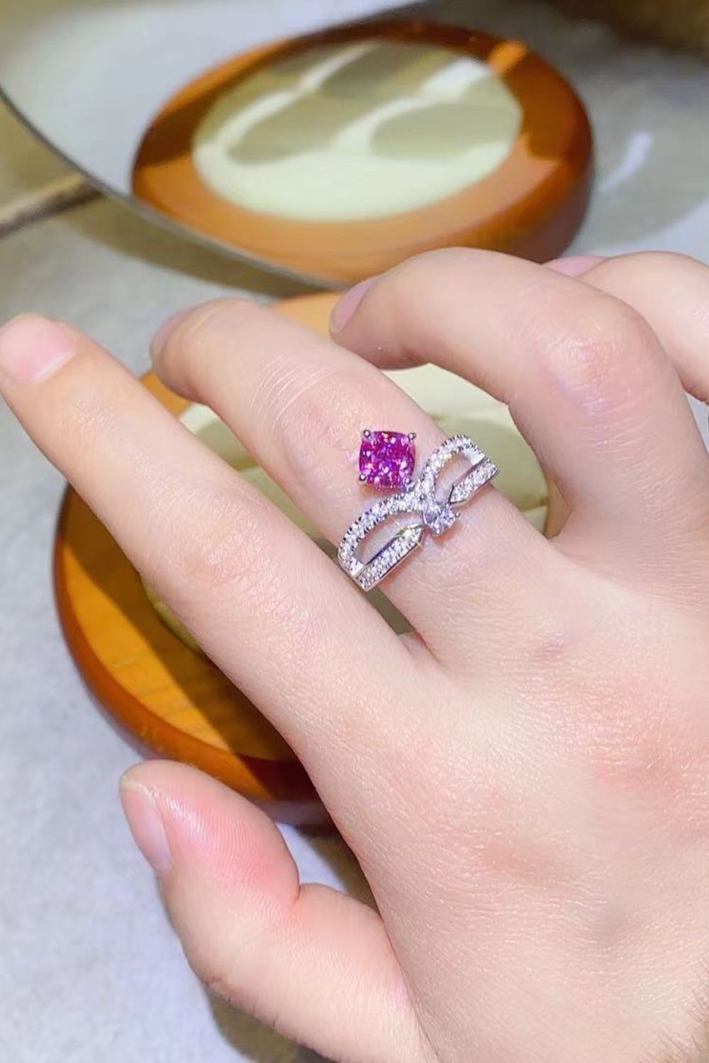 At Your Best 1 Carat Moissanite Ring in Pink - women's ring