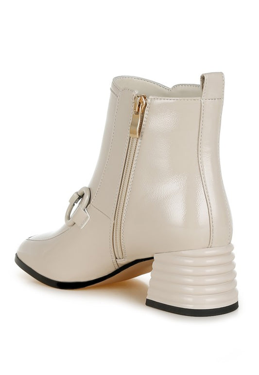 Textured Block Ankle Boots