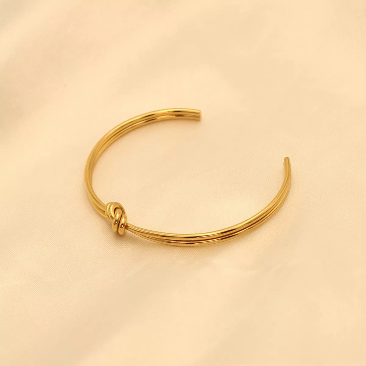18K Gold-Plated Knot Open Bracelet - alternate jewelry view
