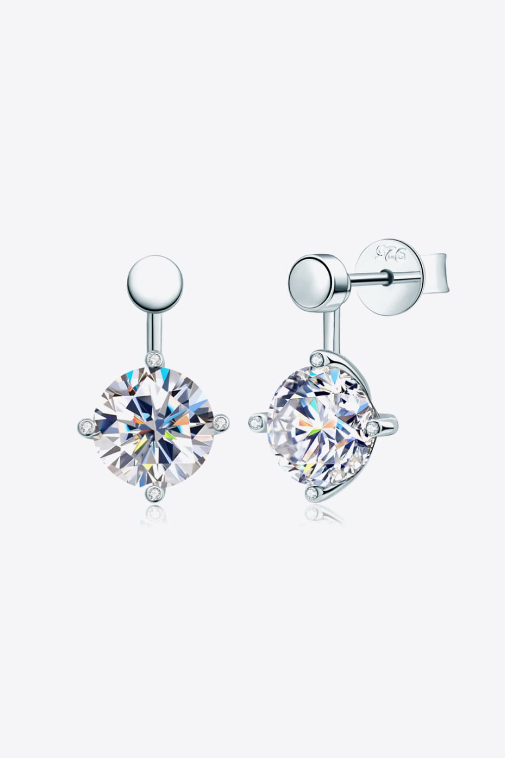 Adored 4 Carat Moissanite Drop Earrings in Silver - women's drop earrings