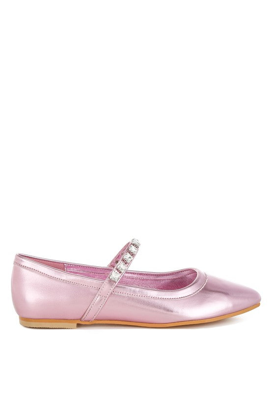 Diamante Metallic Ballerinas