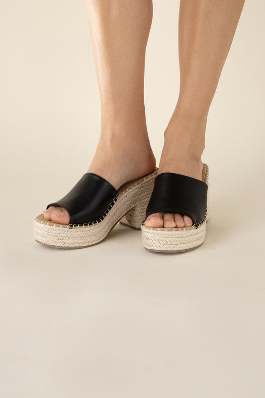 Slide Espadrille Platform Sandals