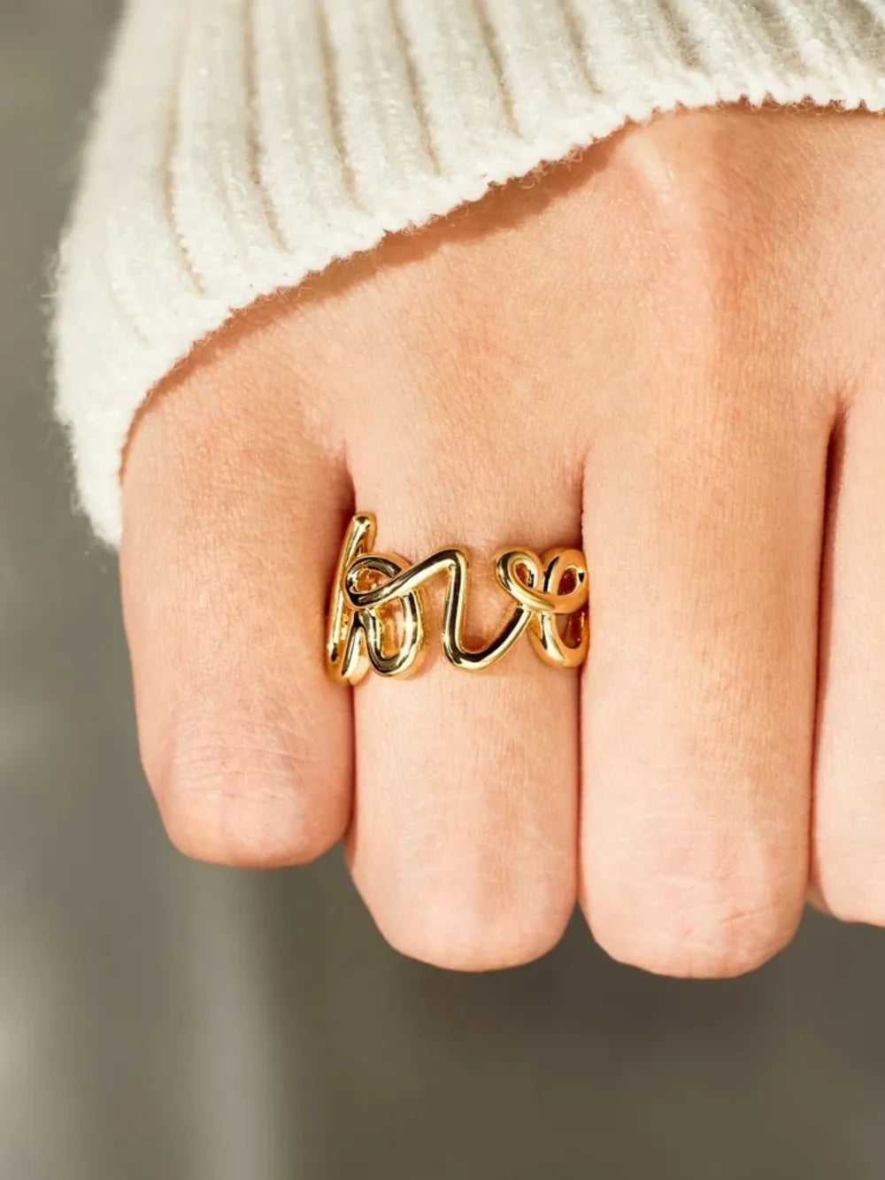 LOVE 18K Gold-Plated Sterling Silver Ring in Gold - women's ring
