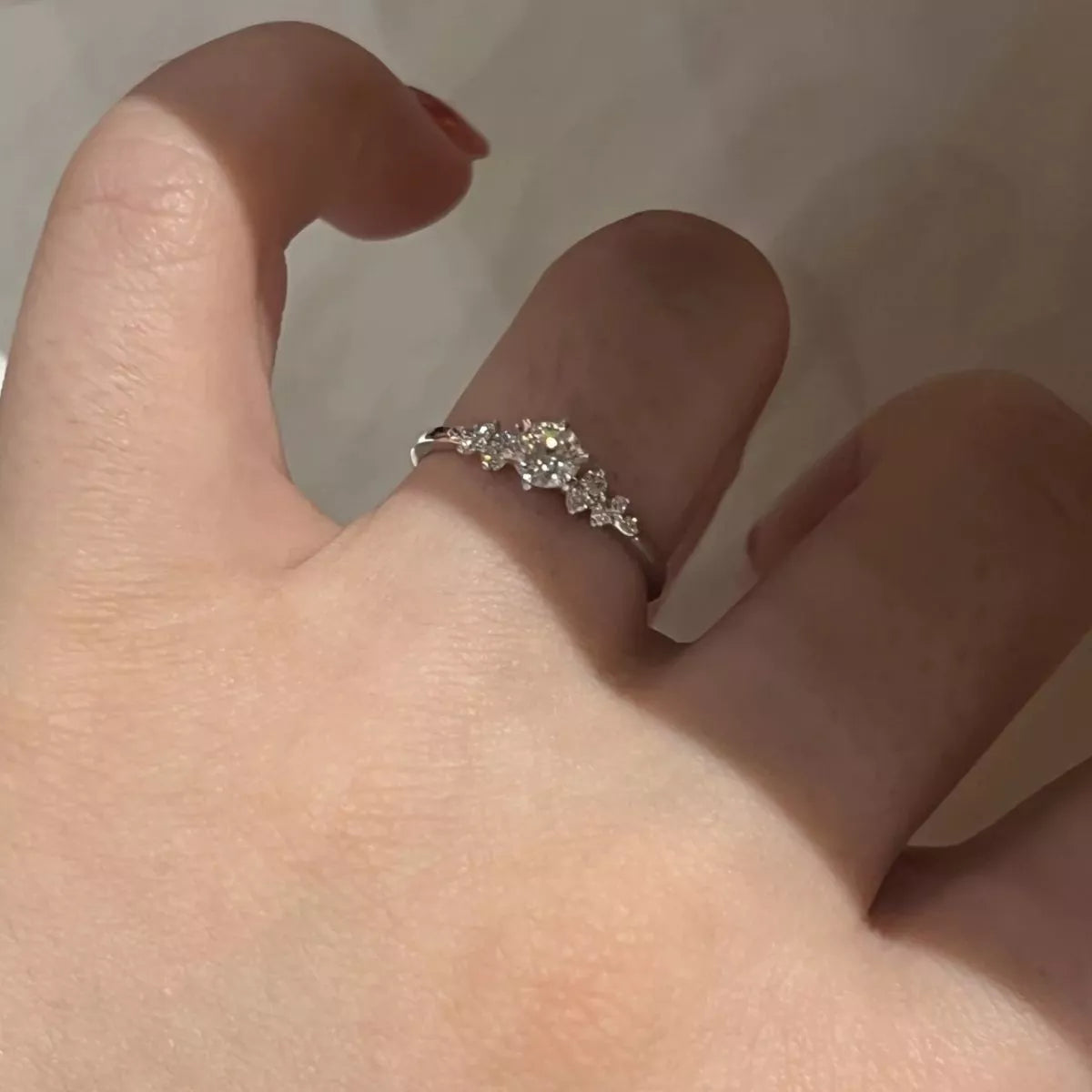 2 Carat Moissanite Sterling Silver Ring - alternate ring view