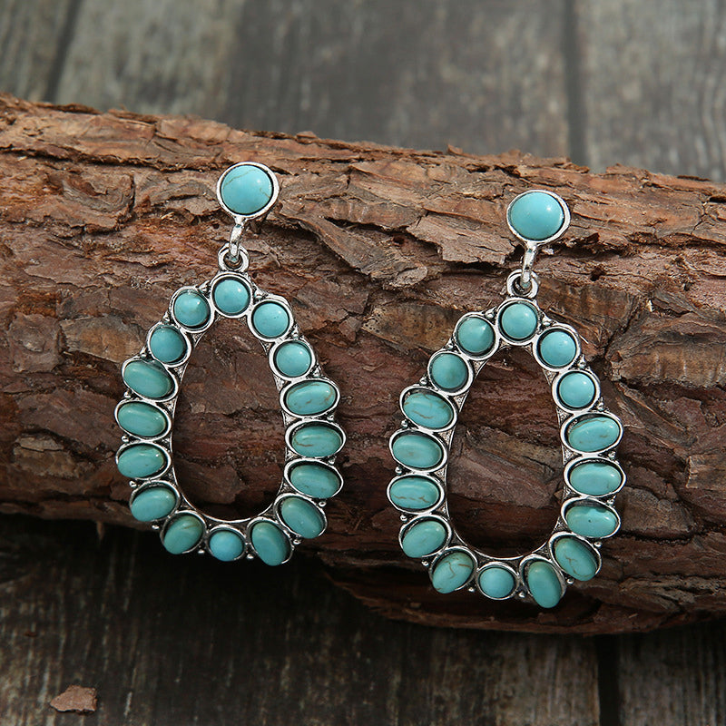 Artificial Turquoise Earrings - alternate earring view