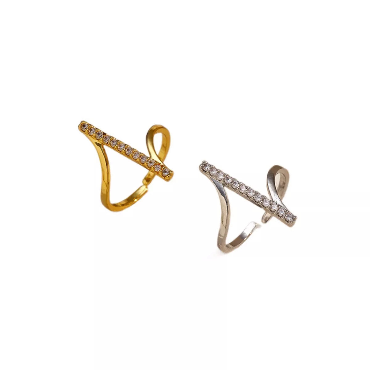 Irregular Rhinestone Ring - alternate ring view