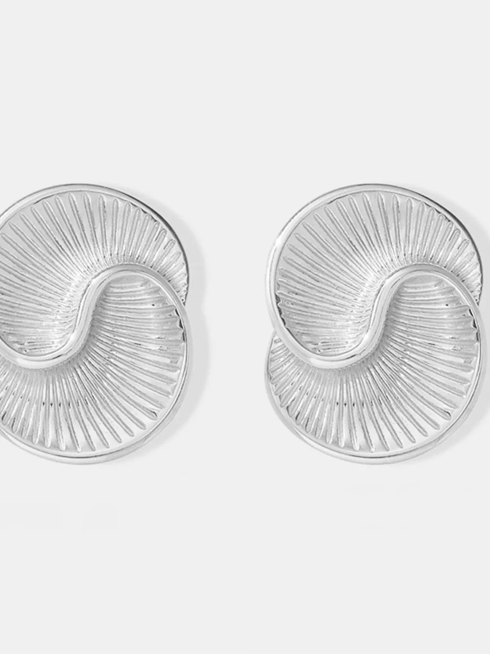 Titanium Steel Spiral Stud Earrings - alternate earring view