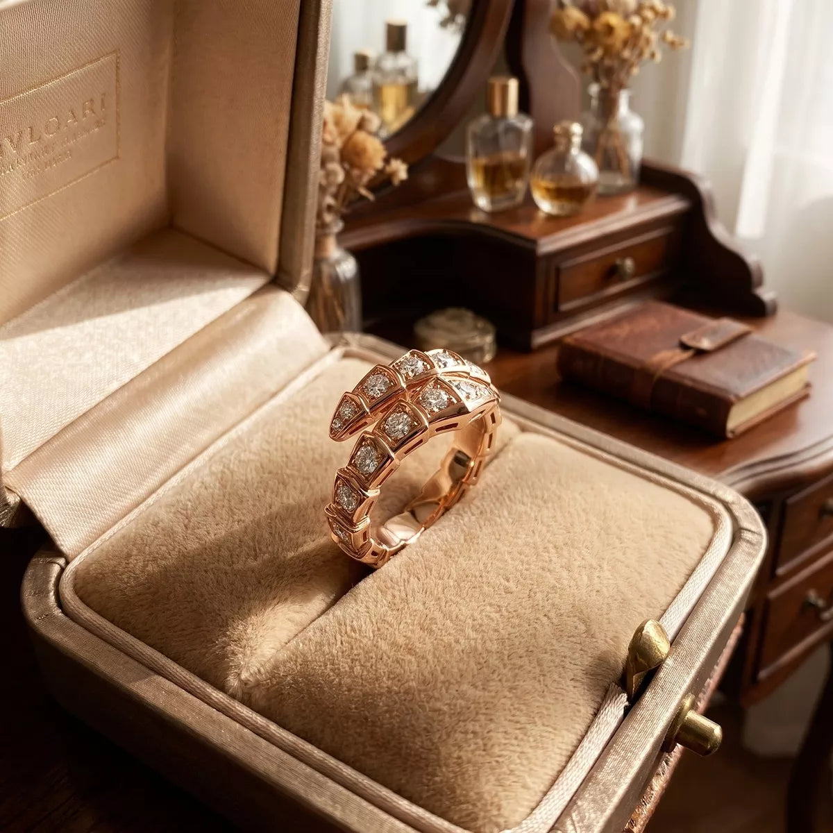 Alloy Zircon Bypass Ring - alternate ring view
