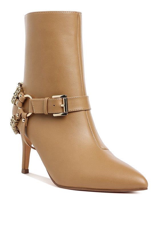 Harness Stiletto Ankle Boots