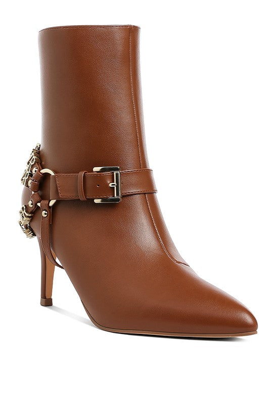 Harness Stiletto Ankle Boots