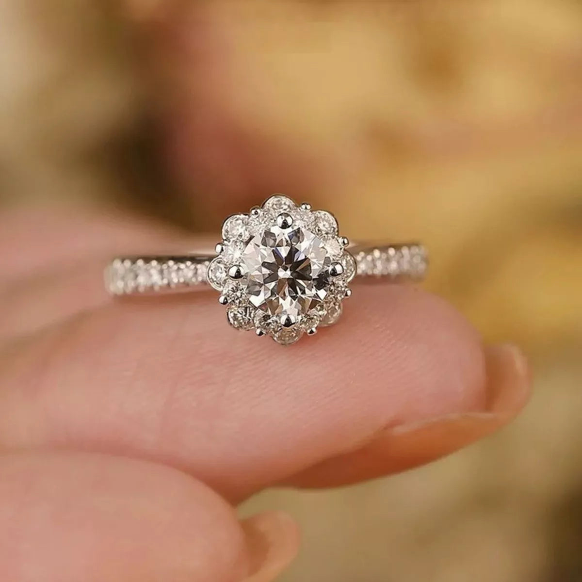 1 Carat Sterling Silver Moissanite Ring in Silver - women's ring