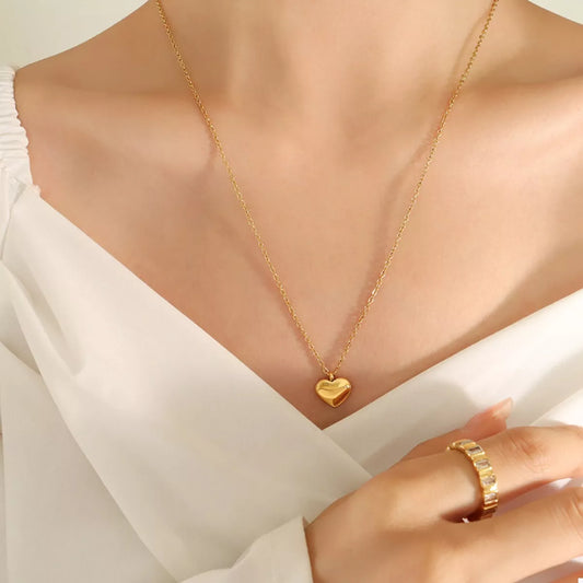 18K Gold-Plated Heart Pendant Necklace in Gold - women's pendant necklace