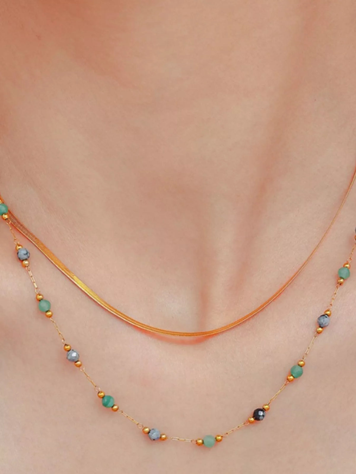18K Gold-Plated Titanium Steel Necklace - alternate necklace view