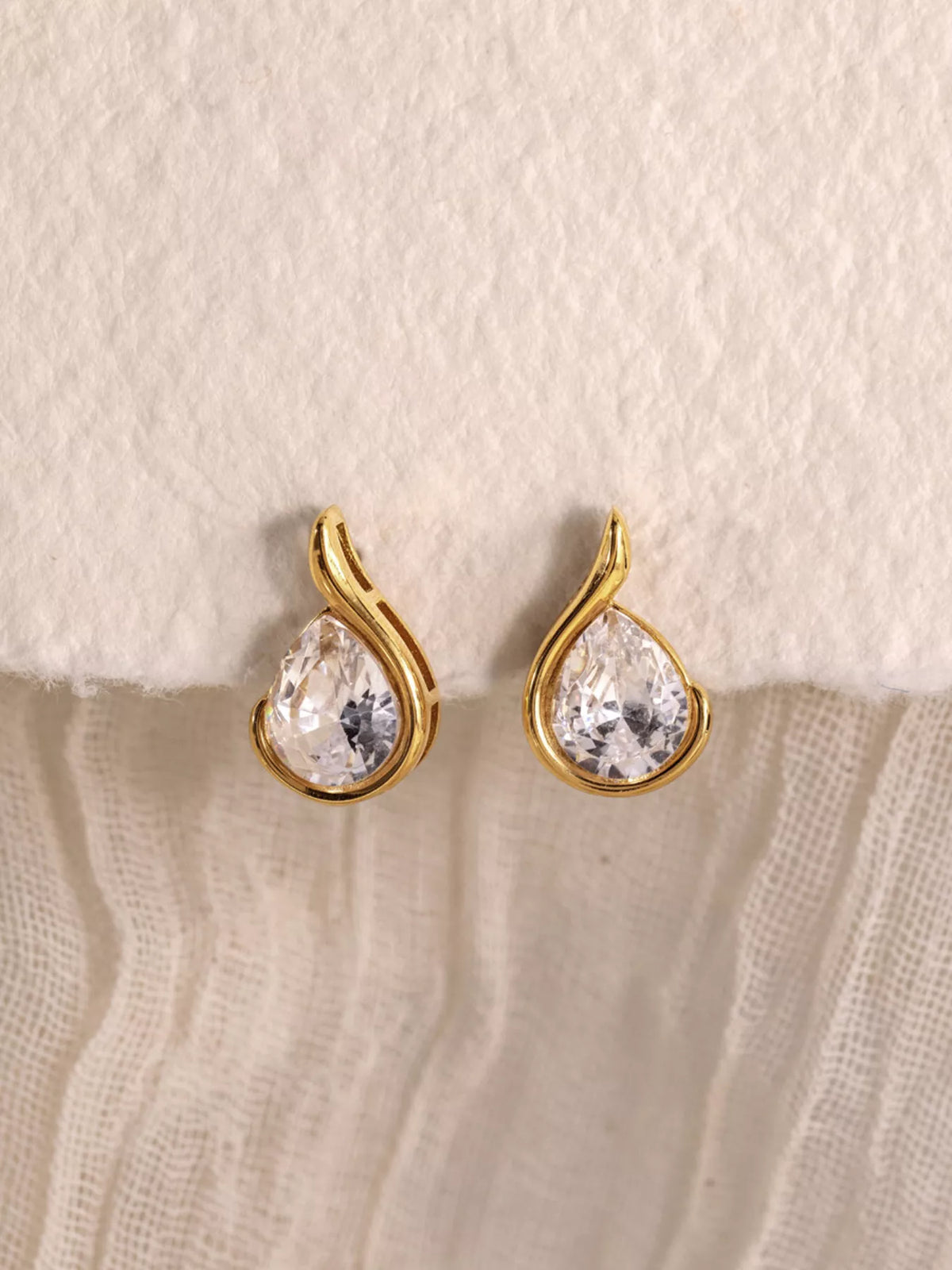 Teardrop Stud Earrings - alternate earring view