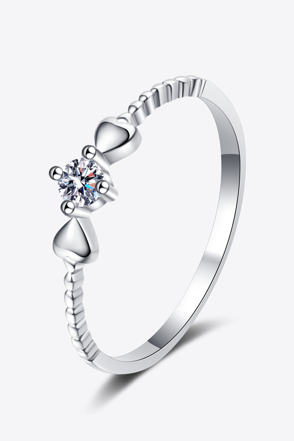 Adored Moissanite Heart Sterling Silver Ring in Silver - women's ring