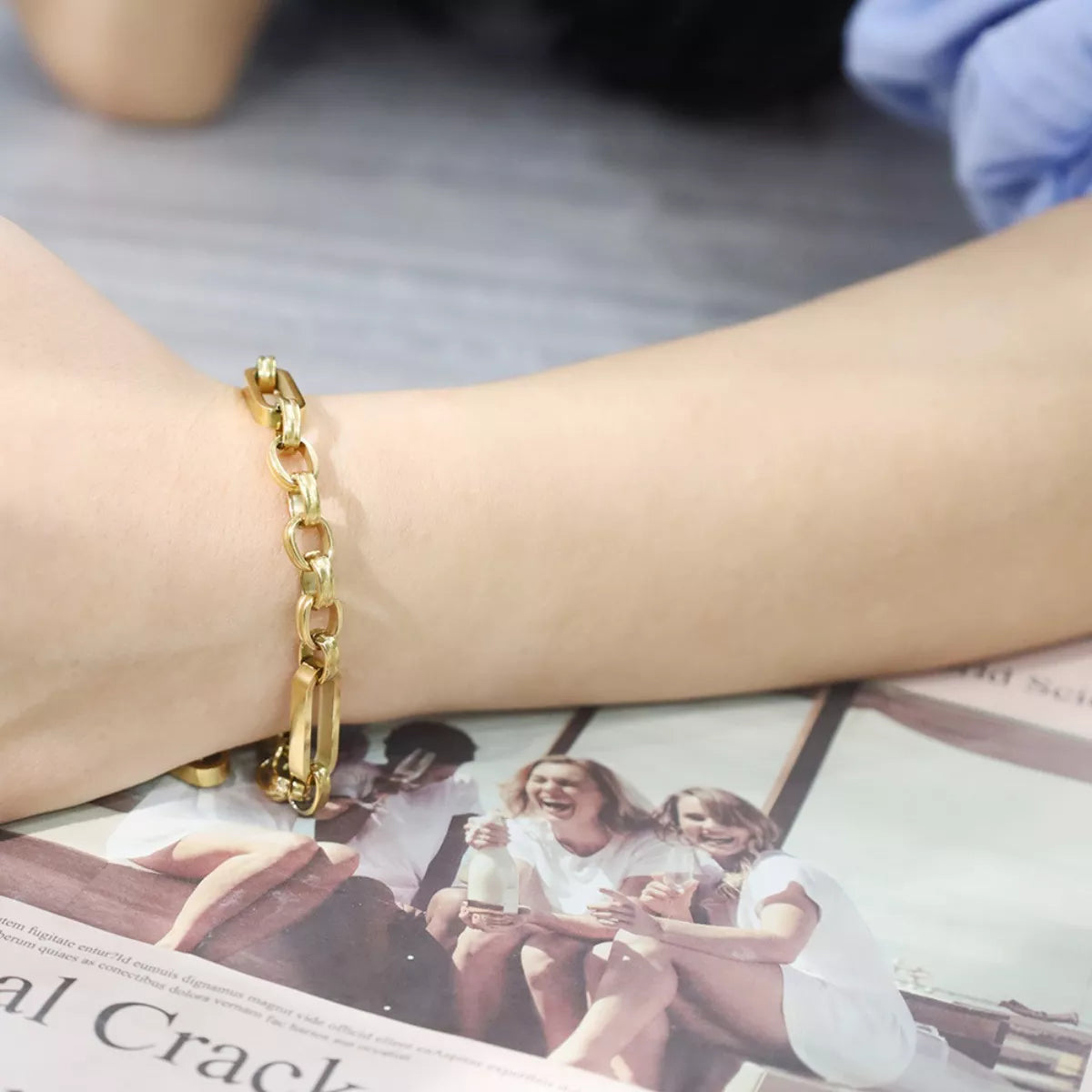 18K Gold-Plated Chunky Gold Chain Link Bracelet - alternate jewelry view