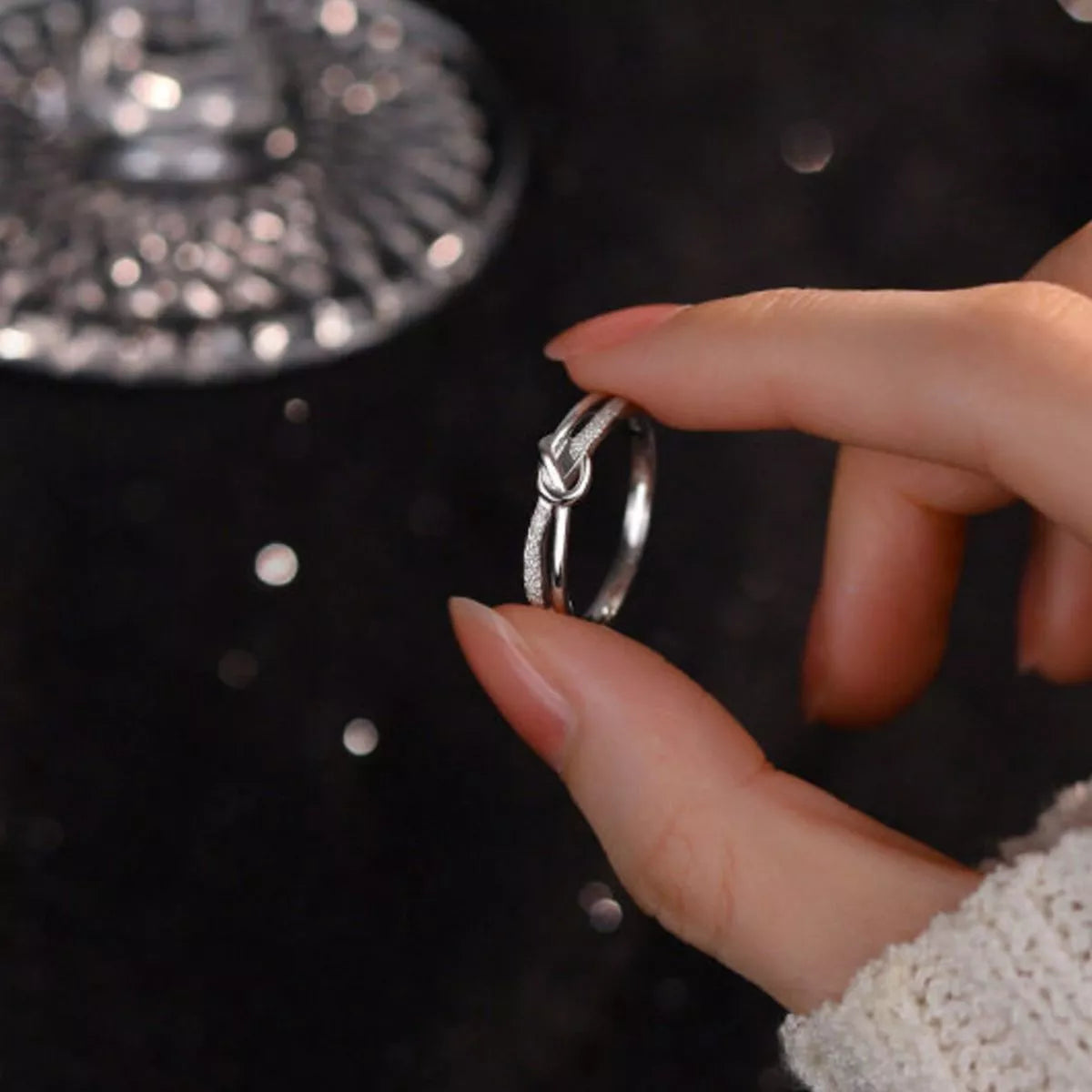 Sterling Silver Knot Ring - alternate ring view